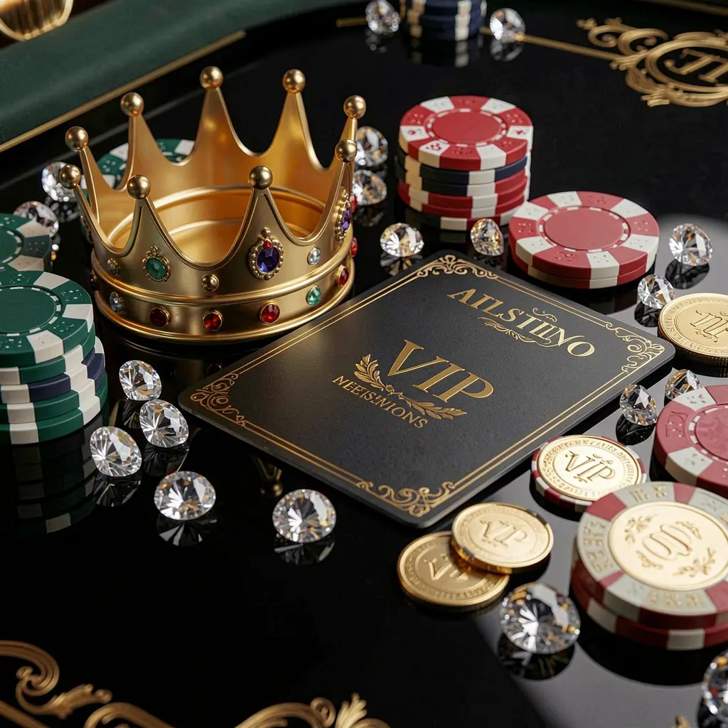 adegan bonus kasino VIP mewah menampilkan mahkota emas, kartu keanggotaan premium 1166X, chip poker, berlian, dan koin yang ditata di atas meja hitam mengilap dengan gaya elegan